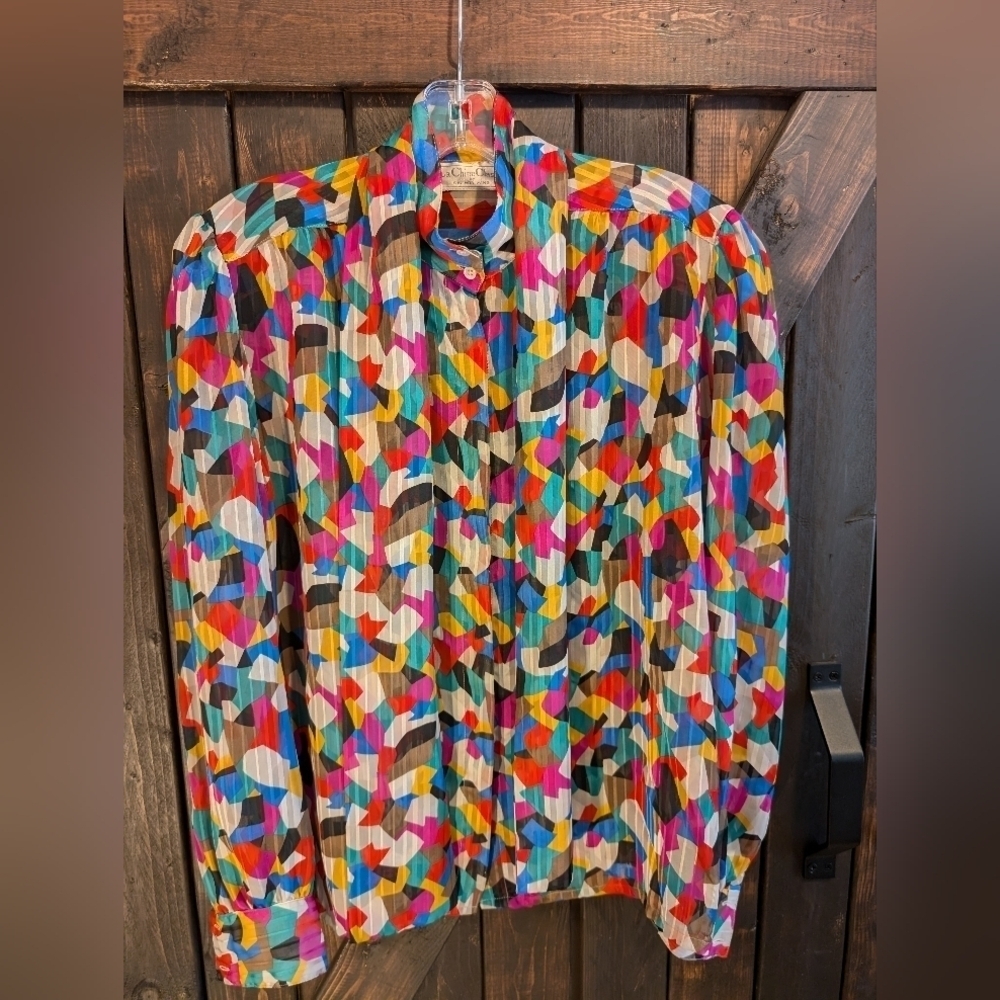 La Chine Classic blouse with scarf detail.